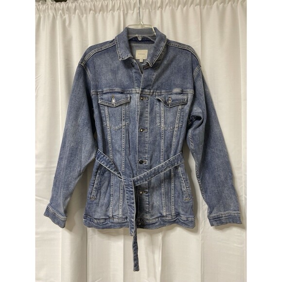 Favorite Daughter The Jane Demin Trench Belted Cotton Stretch Jacket M